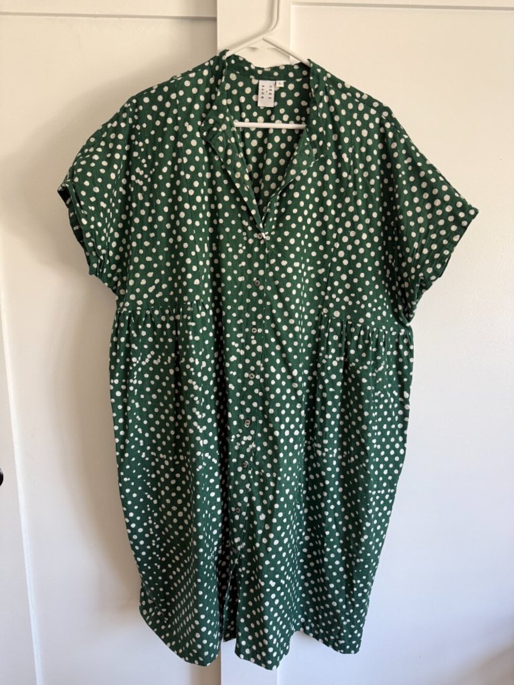 Osei Duro bata dress in green polka dot - Picture 3 of 5